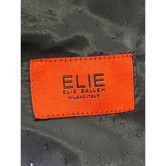 Elie Balleh Mens Blazer Jacket Milano Italy Blue White Stripe Elbow-Patch Size M - Picture 3 of 9